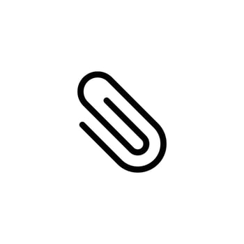 Paper clip icon. Simple outline style. Paperclip, attach, document clip, staple, fastener, page clamp, office concept. Thin line symbol. Vector isolated on white background. SVG.
