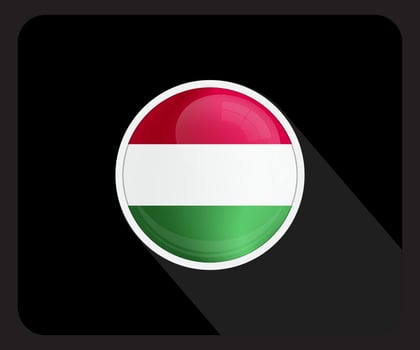 Hungary Glossy Circle Flag Icon vector