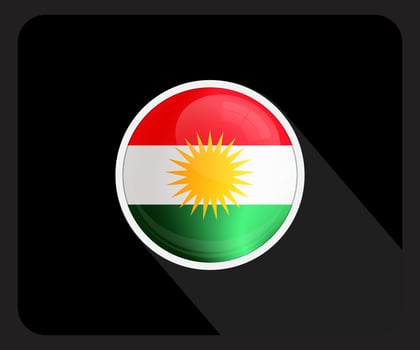 Kurdistan Glossy Circle Flag Icon vector