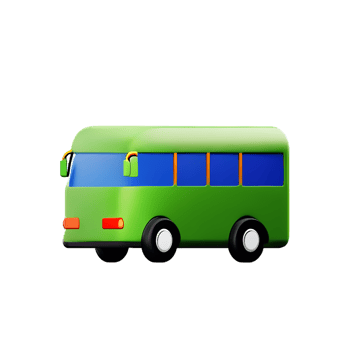 bus 3d rendering icon illustration png