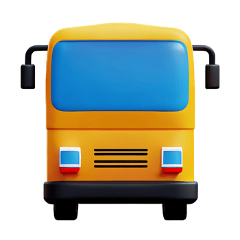 bus 3d rendering icon illustration png