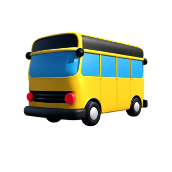 bus 3d rendering icon illustration png