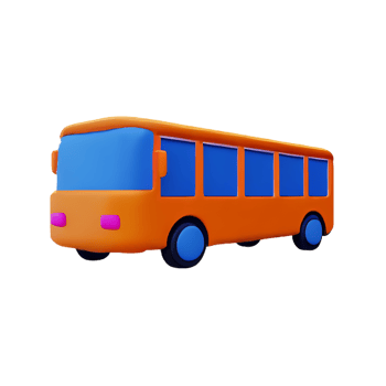 bus 3d rendering icon illustration png