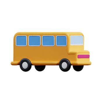 bus 3d rendering icon illustration png
