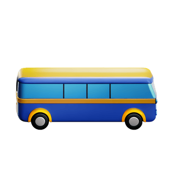 bus 3d rendering icon illustration png