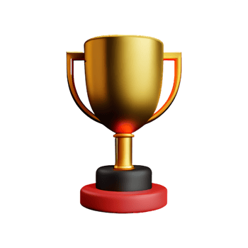 Trophy 3d rendering icon illustration png