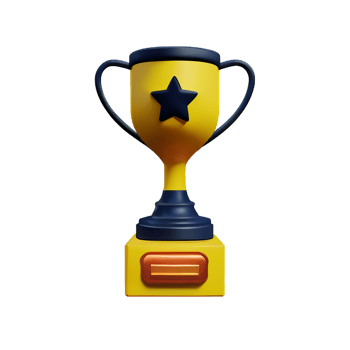 Trophy 3d rendering icon illustration png