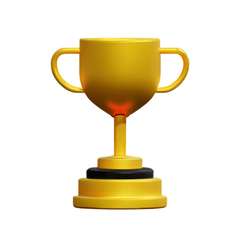 Trophy 3d rendering icon illustration png