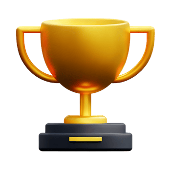 Trophy 3d rendering icon illustration png