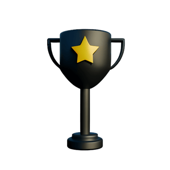 Trophy 3d rendering icon illustration png