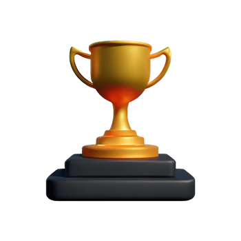 Trophy 3d rendering icon illustration png