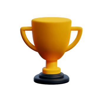 Trophy 3d rendering icon illustration png