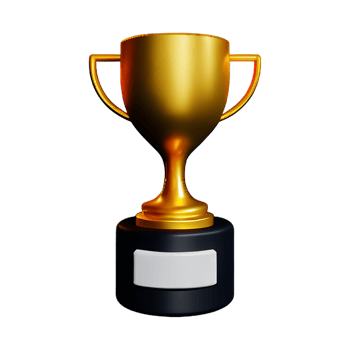Trophy 3d rendering icon illustration png