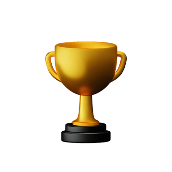 Trophy 3d rendering icon illustration png