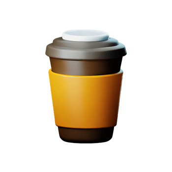 coffee cup 3d rendering icon illustration png