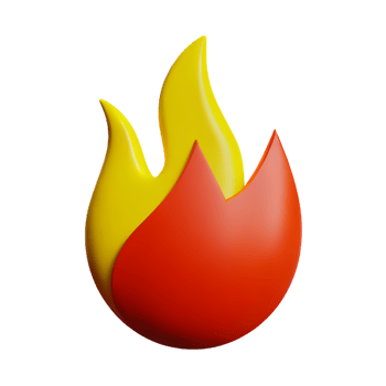 flame 3d rendering icon illustration png