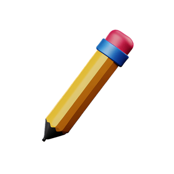 pencil 3d rendering icon illustration png