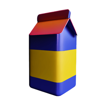 milk package 3d rendering icon illustration png