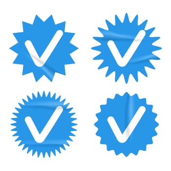 Verified badges check icon set vector illustration
