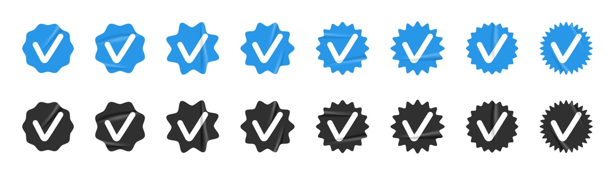 Verified badges check icon set vector illustration
