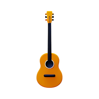 guitar 3d rendering icon illustration png