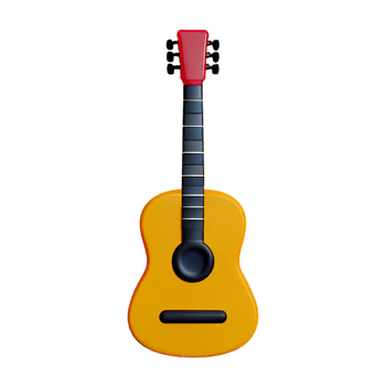 guitar 3d rendering icon illustration png