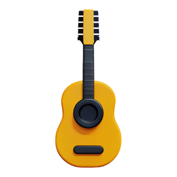 guitar 3d rendering icon illustration png