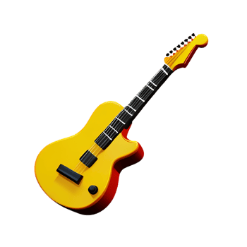 guitar 3d rendering icon illustration png