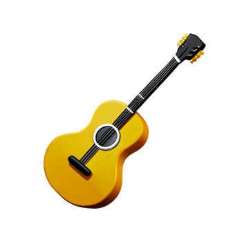 guitar 3d rendering icon illustration png