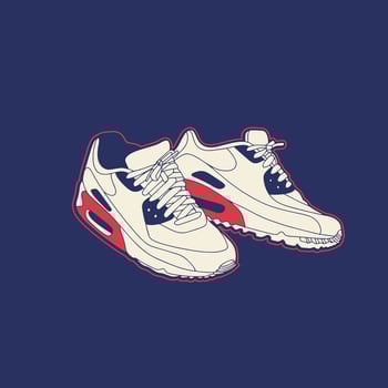 Sneaker shoes . Concept. Flat design. Vector illustration. Sneakers in flat style. Sneakers side view. Fashion sneakers.