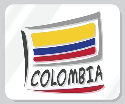 Colombia Graphic Pride Flag Icon vector