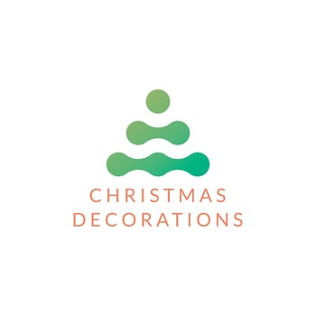Vector logo design Christmas tree in the style of metaball with text Christmas decorations.
