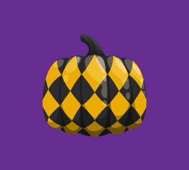 Cartoon Halloween pumpkin painted with ornament vector
