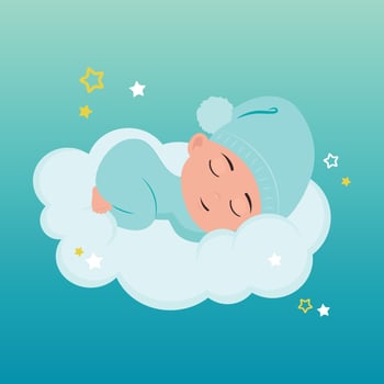 sleeping babyBaby infant sleeping on a cloud vector illustration graphic