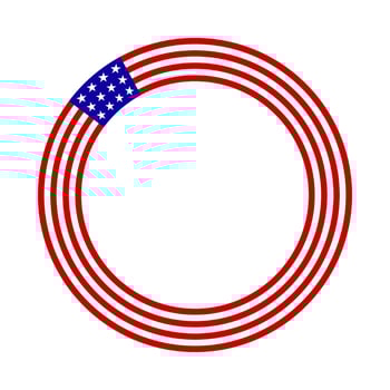Round American flag frame vector