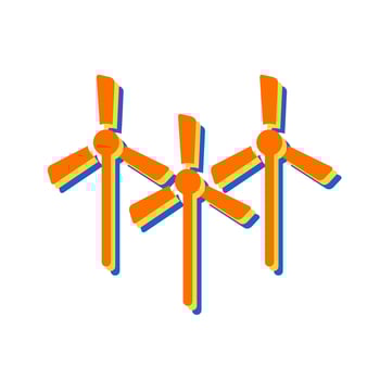 Multiple Windmills Vector Icon