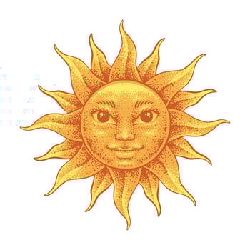 Sun face Illustration vector