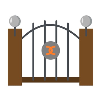 halloween cemetery gate icon vector illustration design isolated on white background in simple,editable style.
