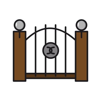 halloween cemetery gate icon vector illustration design isolated on white background in simple,editable style.