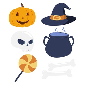 halloween set vector illustration