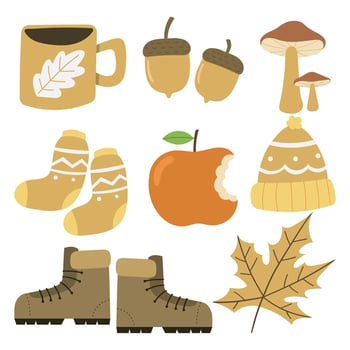 autumn set vector illustration