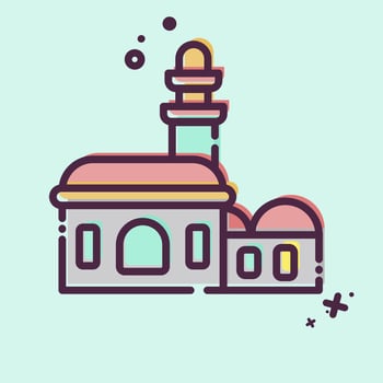 Icon Mosque. related to Saudi Arabia symbol. MBE style. simple design editable. simple illustration vector