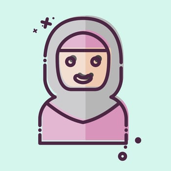 Icon Arab Women. related to Saudi Arabia symbol. MBE style. simple design editable. simple illustration vector