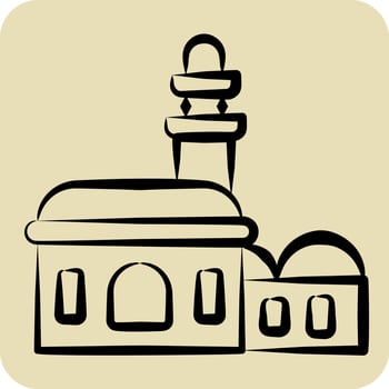 Icon Mosque. related to Saudi Arabia symbol. hand drawn style. simple design editable. simple illustration vector