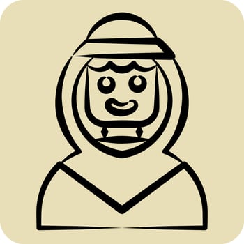 Icon Arab Man. related to Saudi Arabia symbol. hand drawn style. simple design editable. simple illustration vector