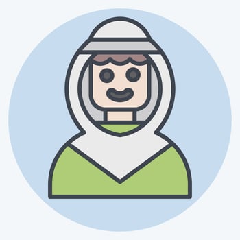 Icon Arab Man. related to Saudi Arabia symbol. color mate style. simple design editable. simple illustration vector