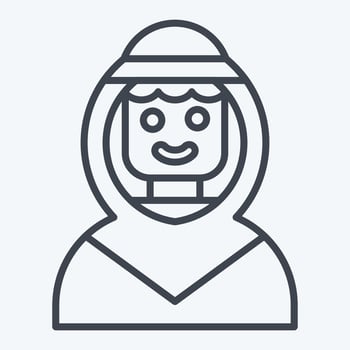 Icon Arab Man. related to Saudi Arabia symbol. line style. simple design editable. simple illustration vector