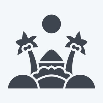 Icon Oasis. related to Saudi Arabia symbol. glyph style. simple design editable. simple illustration vector