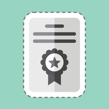 Sticker line cut Award 7. related to Award symbol. simple design editable. simple illustration vector