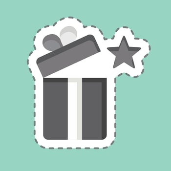 Sticker line cut Gift. related to Award symbol. simple design editable. simple illustration vector